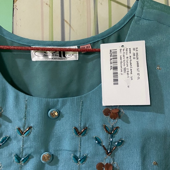 Autumn lane full kurta set ! With flare pants Duptta and hand work - Picture 5 of 13